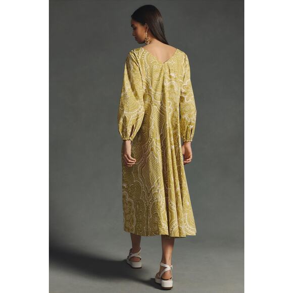 Anthropologie X Long-Sleeve V-Neck Dress Multicolor Size M NWT - Picture 4 of 10